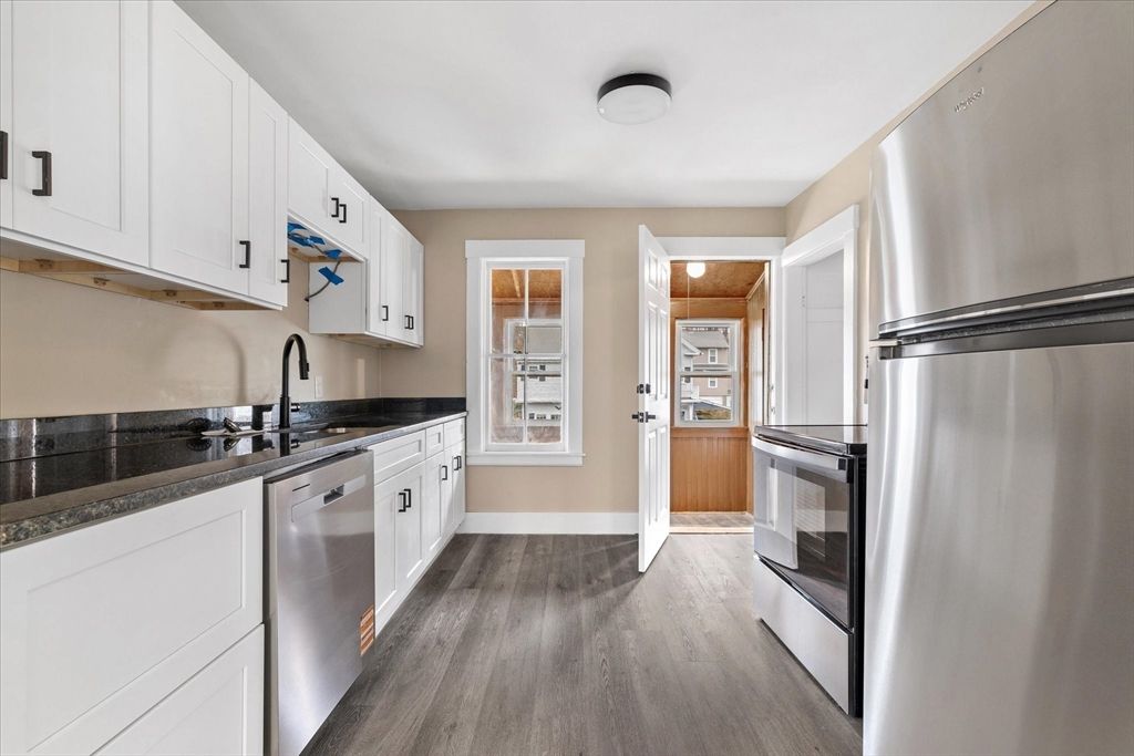 Interior, Kitchen, Stainless Steel Appliances, Wood Texture Flooring