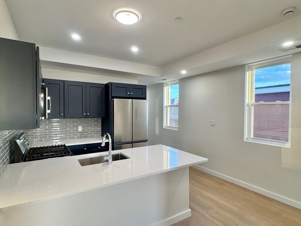 Interior, Kitchen, Recessed Lighting, Wood Texture Flooring