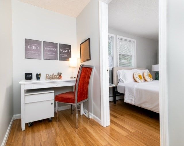 Bedroom, Home Office, Interior, Wood Texture Flooring