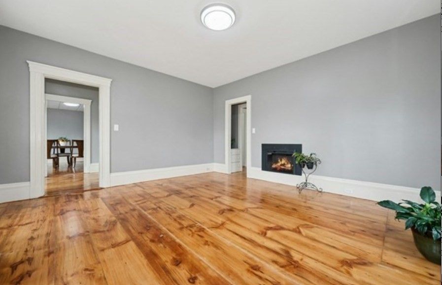 Empty room, Fireplace, Interior, Wood Texture Flooring