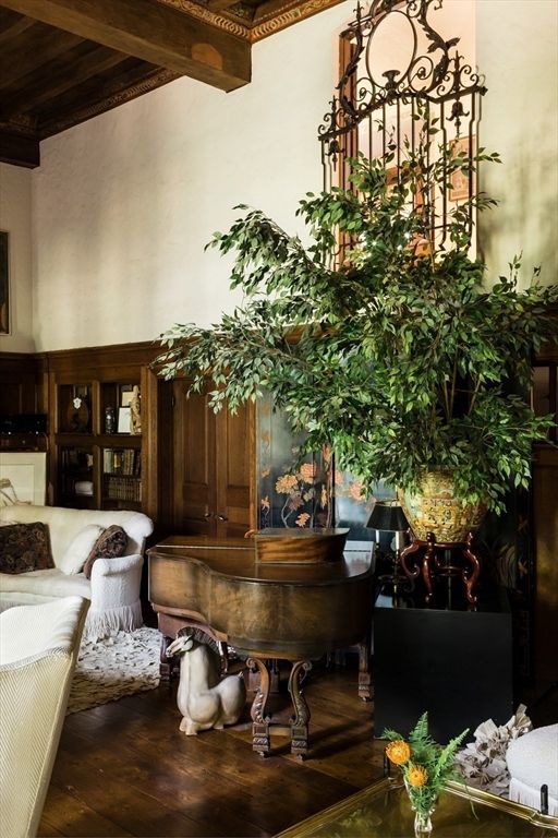 Interior, Living room, Piano, Wooden Beams, Wood Texture Flooring