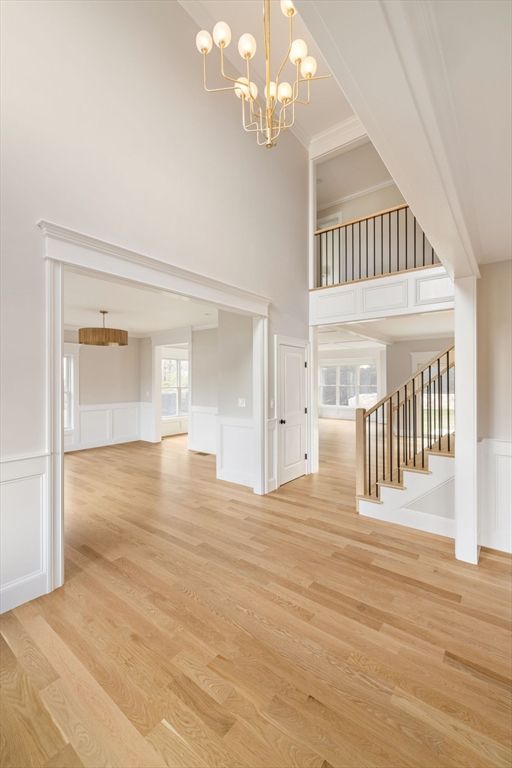 Chandelier, Interior, Wood Texture Flooring