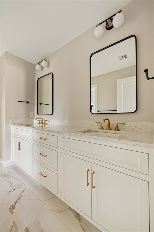 Bathroom, Dual Sink Vanities, Interior, Marble