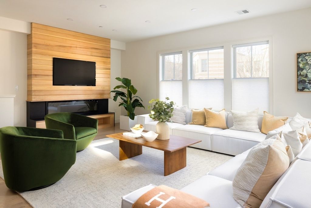 Interior, Living room, Recessed Lighting, Wood Texture Flooring, Wooden Walls