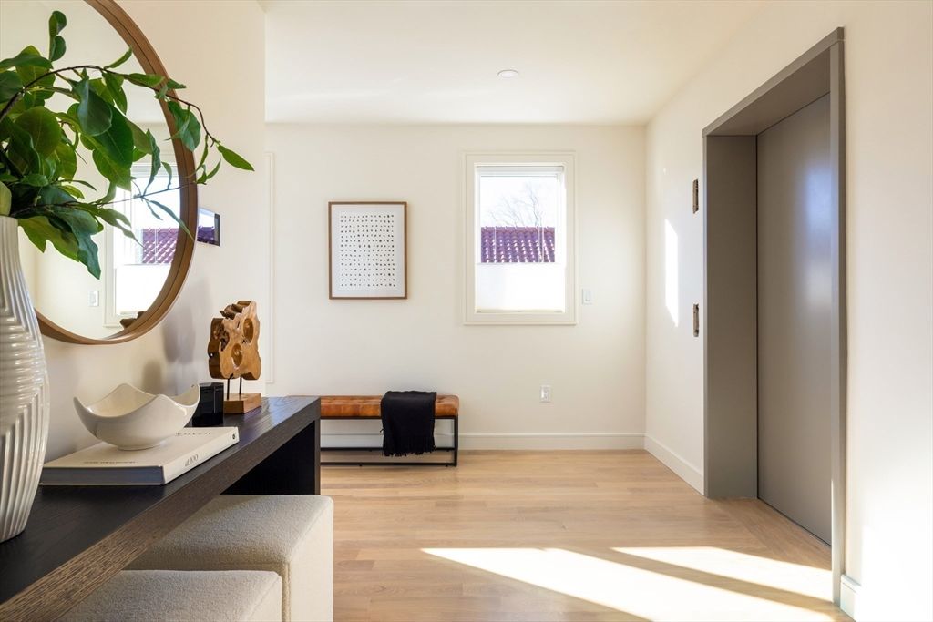 Elevator, Interior, Recessed Lighting, Wood Texture Flooring