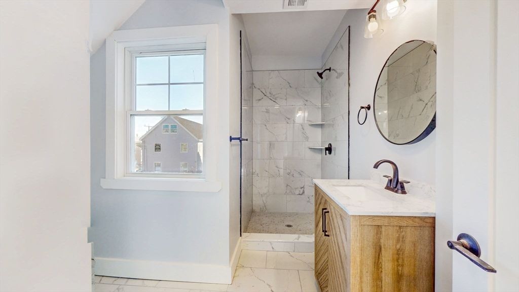 Bathroom, Glass Shower, Interior, Marble, Marble Walls