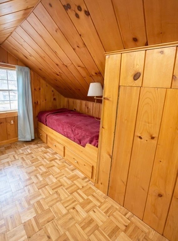 Bedroom, Interior, Wooden Ceilings, Wood Texture Flooring, Wooden Walls