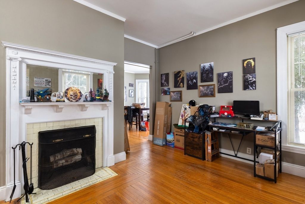 Fireplace, Interior, Wood Texture Flooring