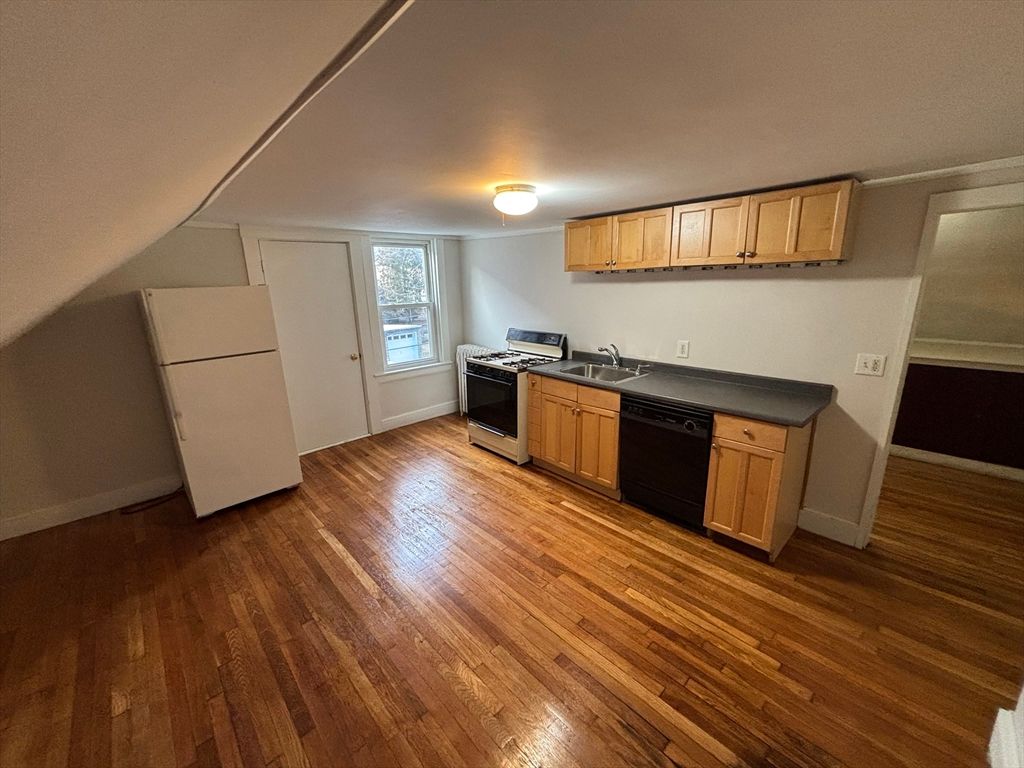 Interior, Kitchen, Stainless Steel Appliances, Wood Texture Flooring