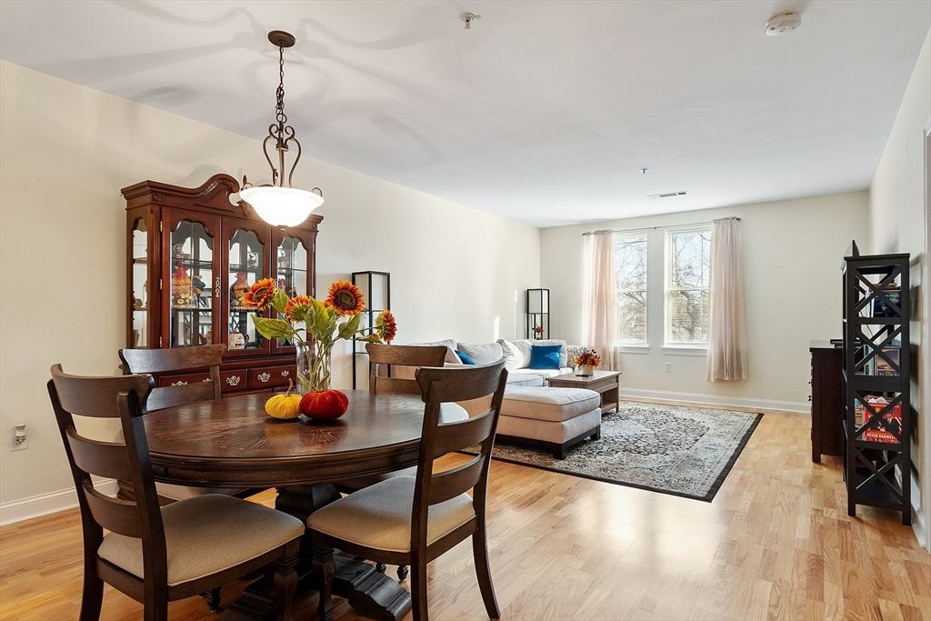 Dining room, Interior, Living room, Pendant Lights, Wood Texture Flooring