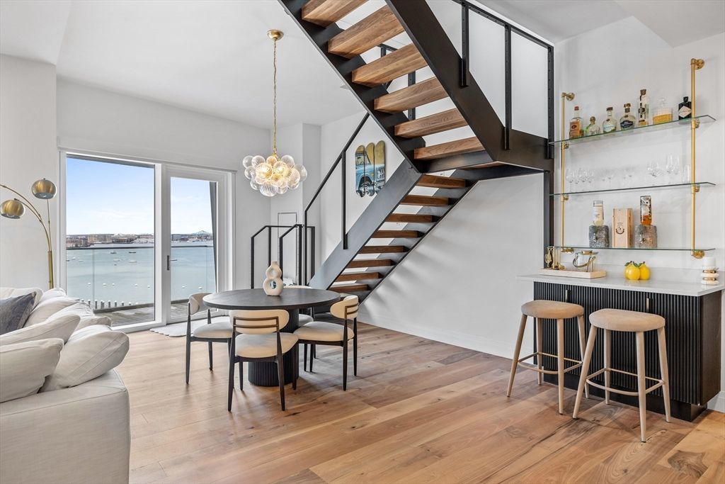 Chandelier, Dining room, Interior, Pendant Lights, Water, Wood Texture Flooring