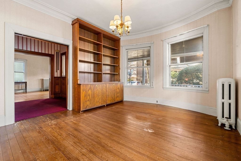Chandelier, Empty room, Interior, Wood Texture Flooring