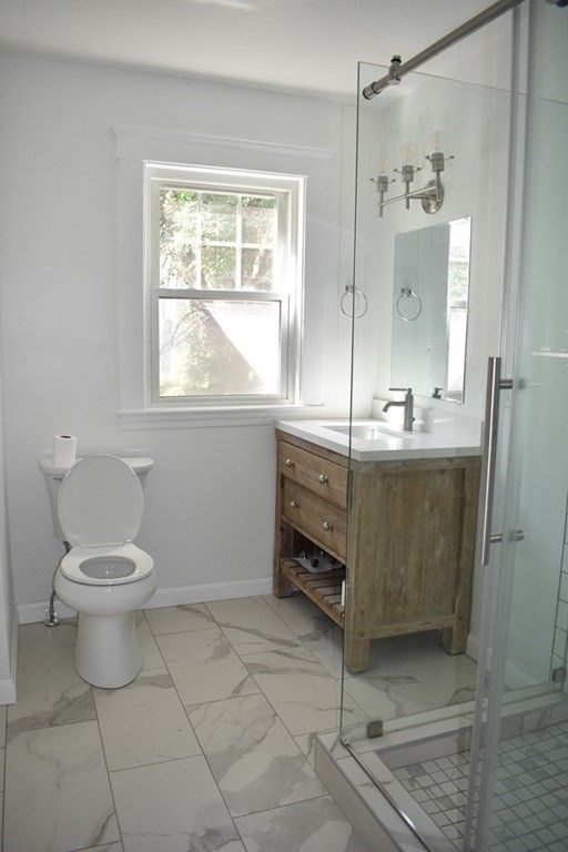 Bathroom, Glass Shower, Interior, Marble