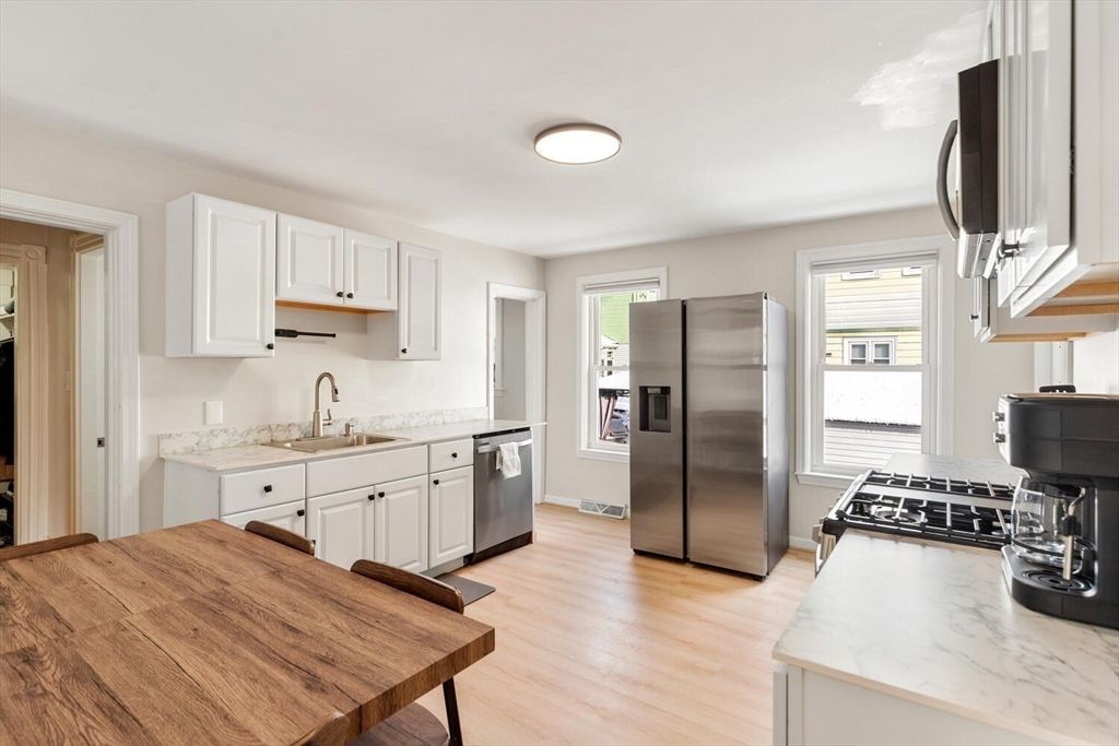 Interior, Kitchen, Stainless Steel Appliances, Wood Texture Flooring