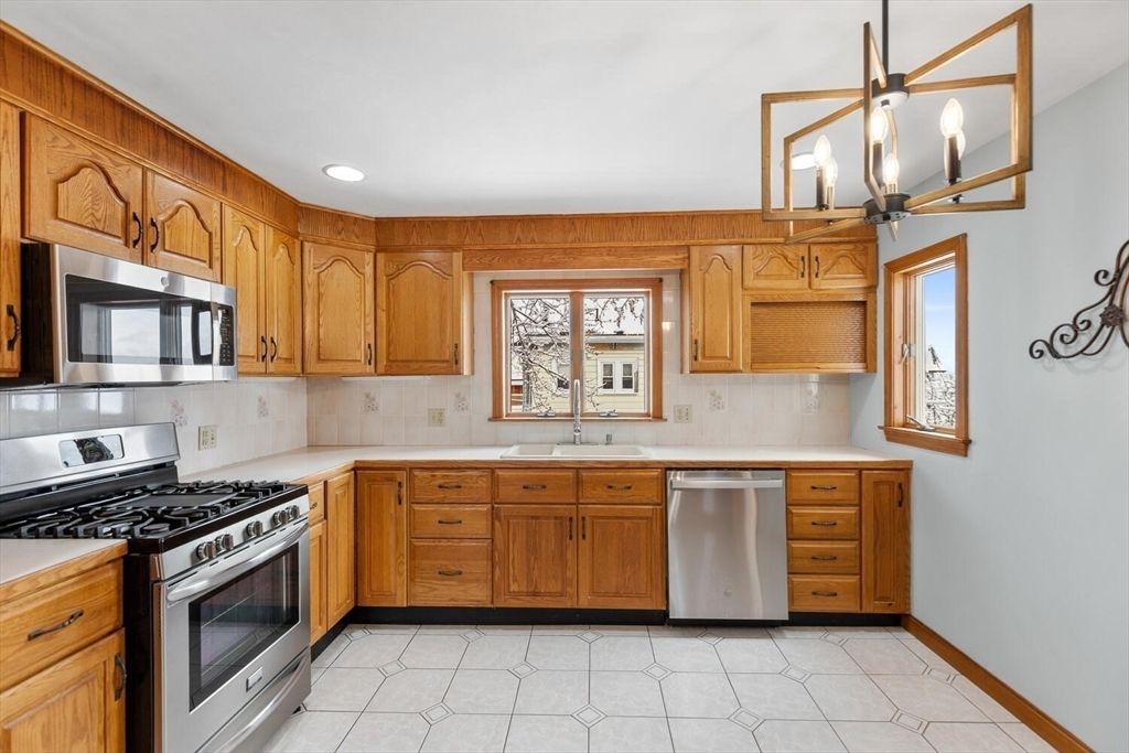 Interior, Kitchen, Pendant Lights, Recessed Lighting, Stainless Steel Appliances