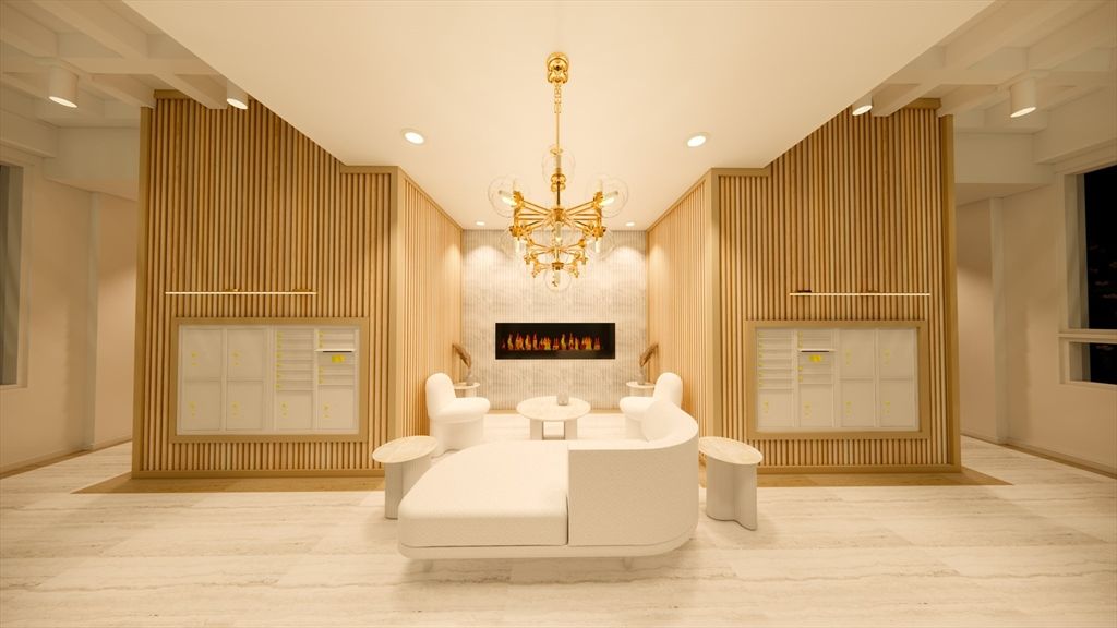 Chandelier, Fireplace, Interior, Marble, Pendant Lights, Recessed Lighting