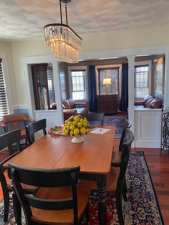 Chandelier, Dining room, Interior, Living room, Wood Texture Flooring