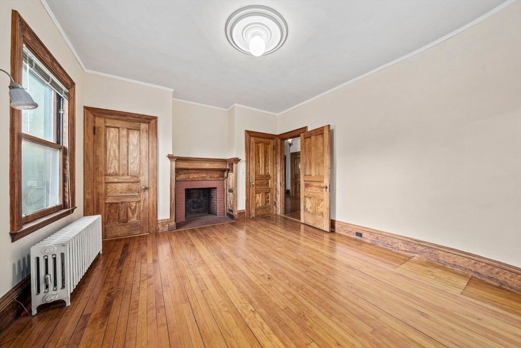 Empty room, Fireplace, Interior, Wood Texture Flooring