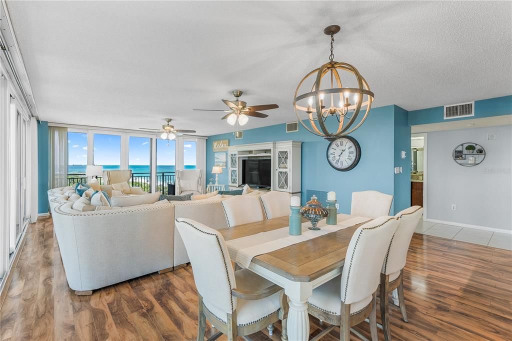 Chandelier, Dining room, Interior, Living room, Water, Wood Texture Flooring
