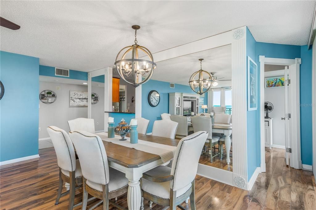 Chandelier, Dining room, Interior, Wood Texture Flooring