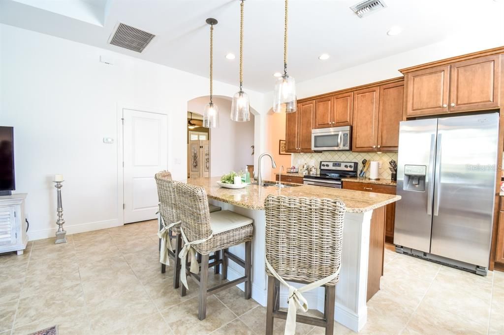 Interior, Kitchen, Pendant Lights, Recessed Lighting, Stainless Steel Appliances