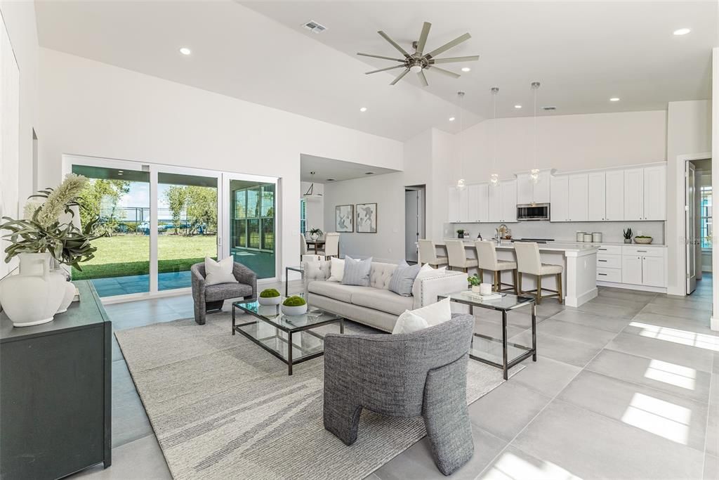 Dining room, Interior, Kitchen, Living room, Pendant Lights, Recessed Lighting