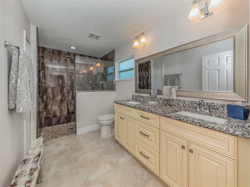 Bathroom, Dual Sink Vanities, Glass Shower, Interior