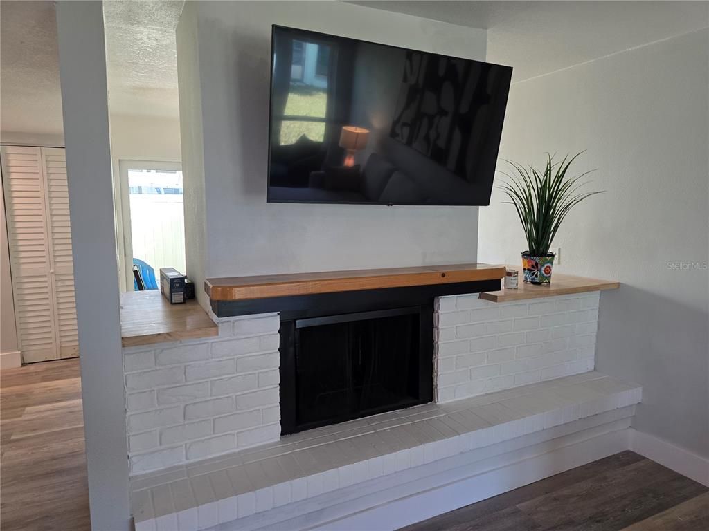 Fireplace, Interior, Wood Texture Flooring