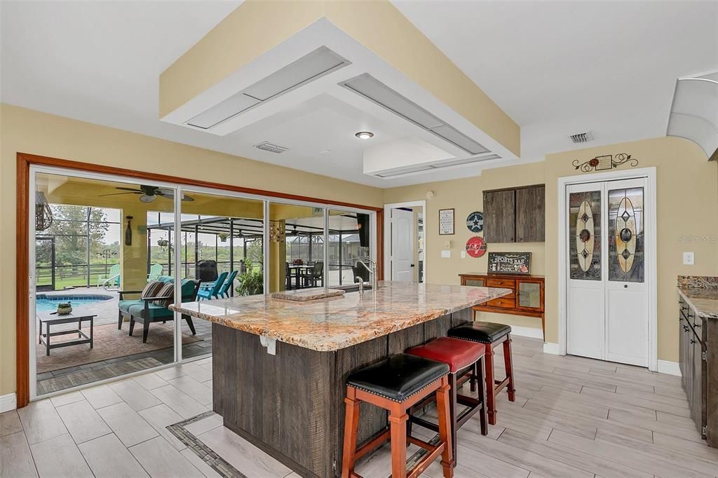 Interior, Kitchen, Recessed Lighting, Wood Texture Flooring