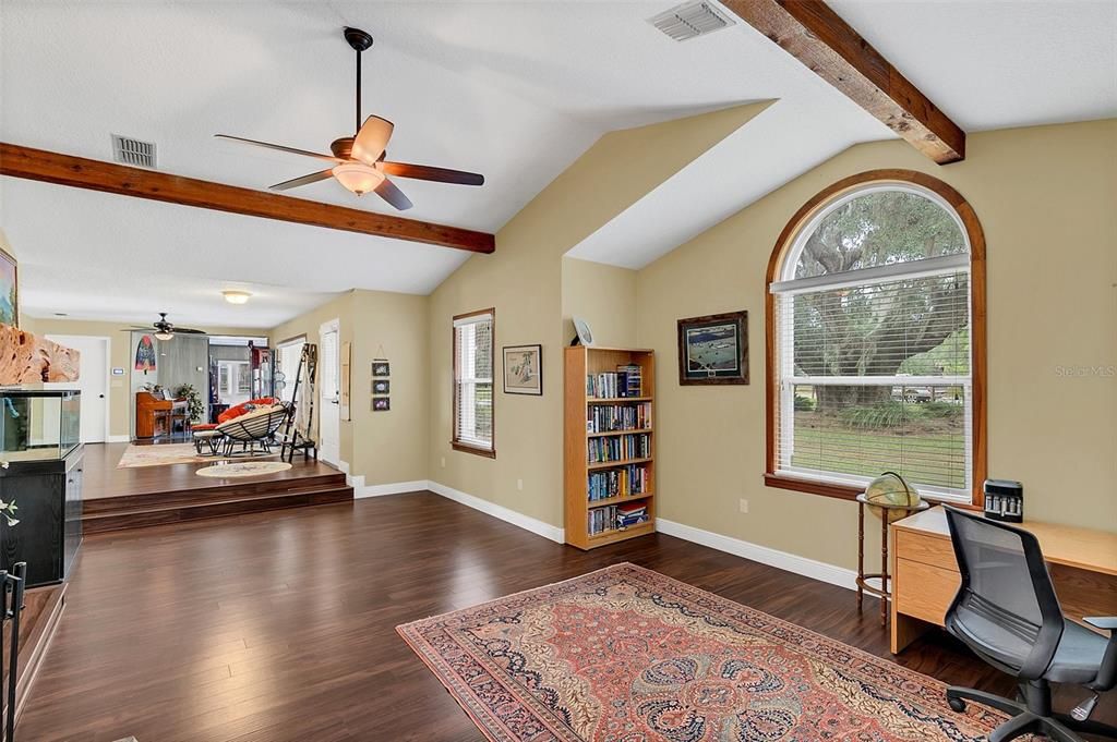 Home Office, Interior, Wooden Beams, Wood Texture Flooring