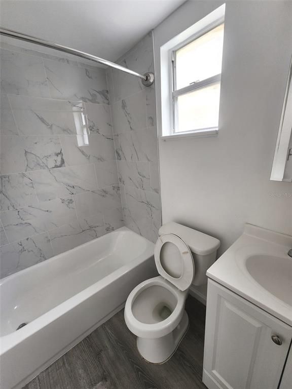 Bathroom, Interior, Marble Walls, Wood Texture Flooring