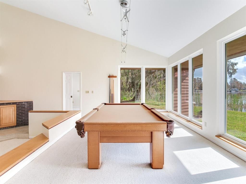 Billiard Table, Game Room, Interior, Pendant Lights