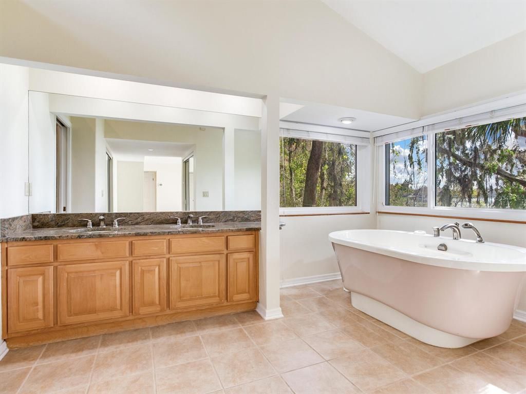 Bathroom, Dual Sink Vanities, Free Standing Baths, Interior, Recessed Lighting