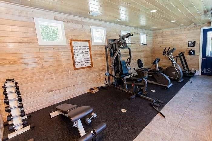Fitness Equipment, Interior, Recessed Lighting, Wooden Walls