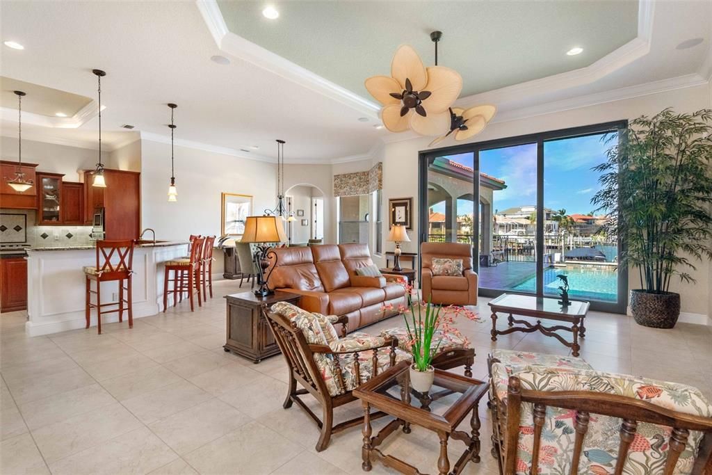 Dining room, Interior, Kitchen, Living room, Pendant Lights, Recessed Lighting, Water