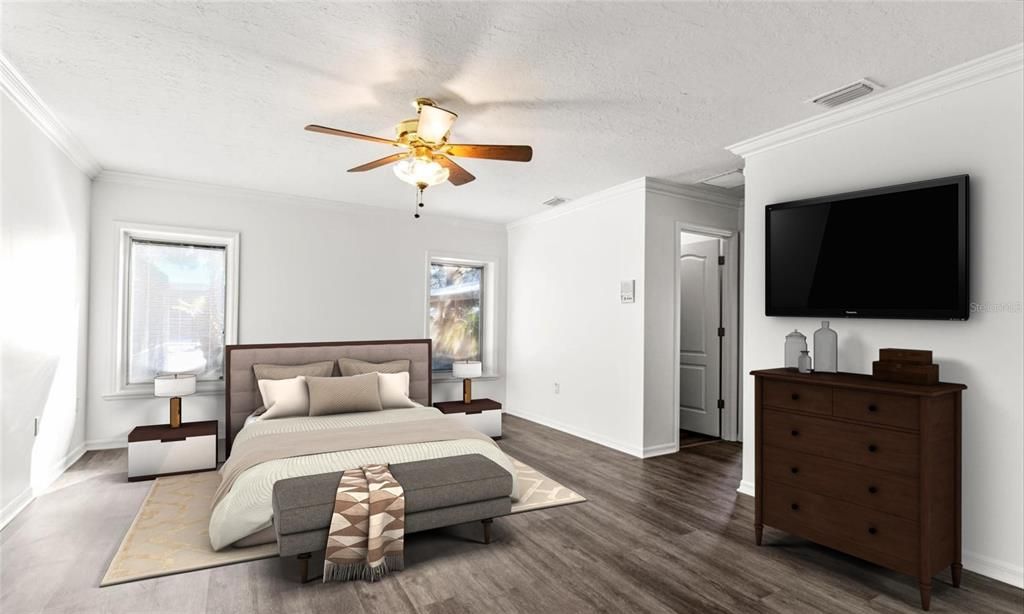 Bedroom, Interior, Wood Texture Flooring