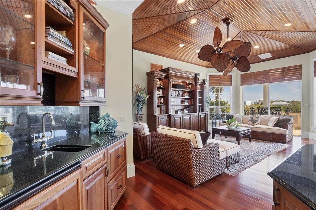 Interior, Living room, Recessed Lighting, Wooden Ceilings, Wood Texture Flooring