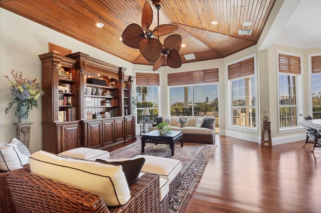 Interior, Living room, Recessed Lighting, Wooden Ceilings, Wood Texture Flooring