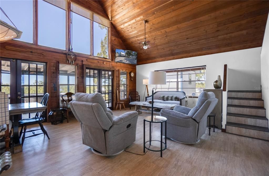 Dining room, Interior, Living room, Wooden Ceilings, Wood Texture Flooring, Wooden Walls