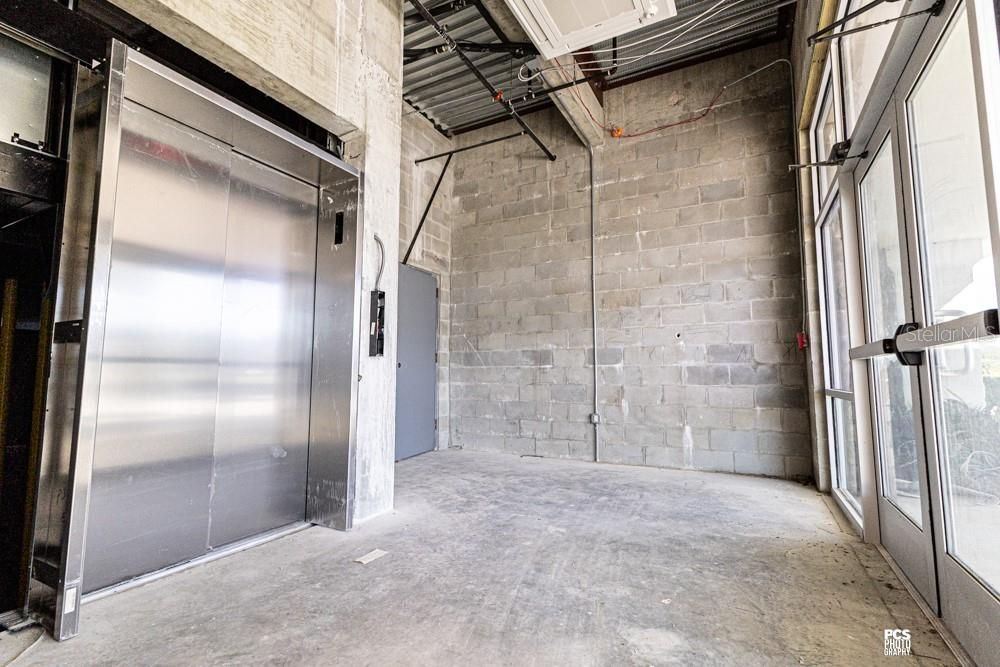 Elevator, Interior, Stone Walls