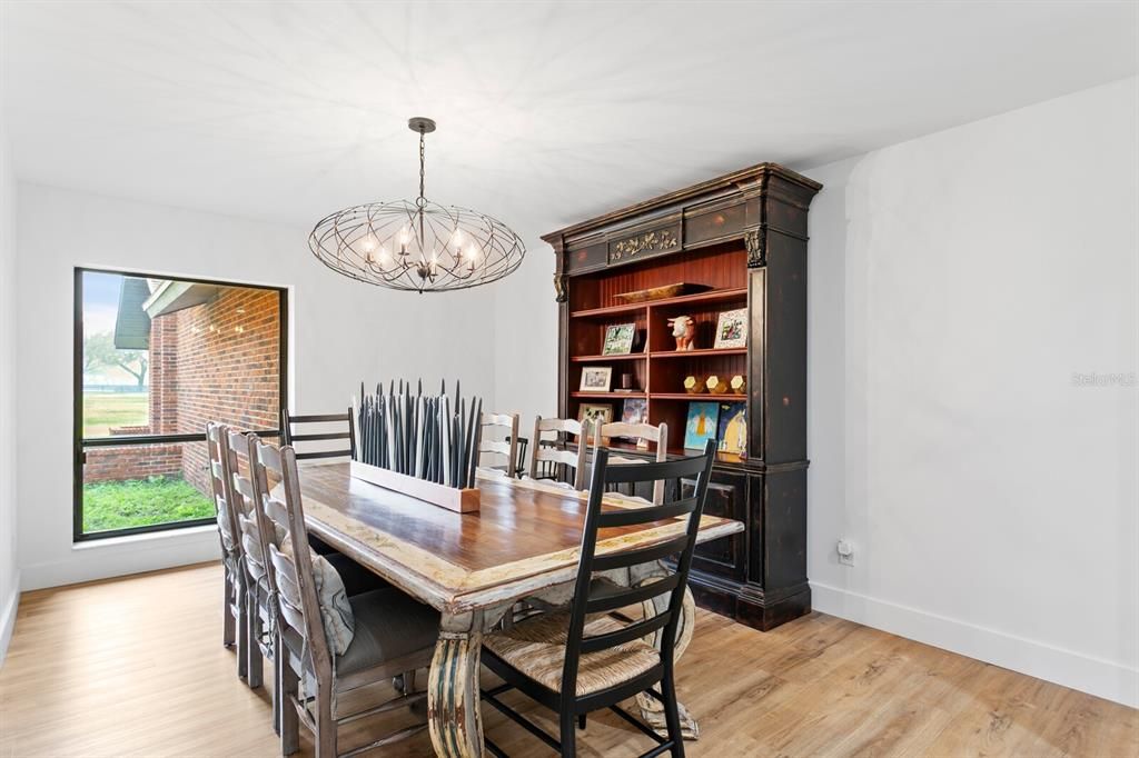 Chandelier, Dining room, Interior, Wood Texture Flooring