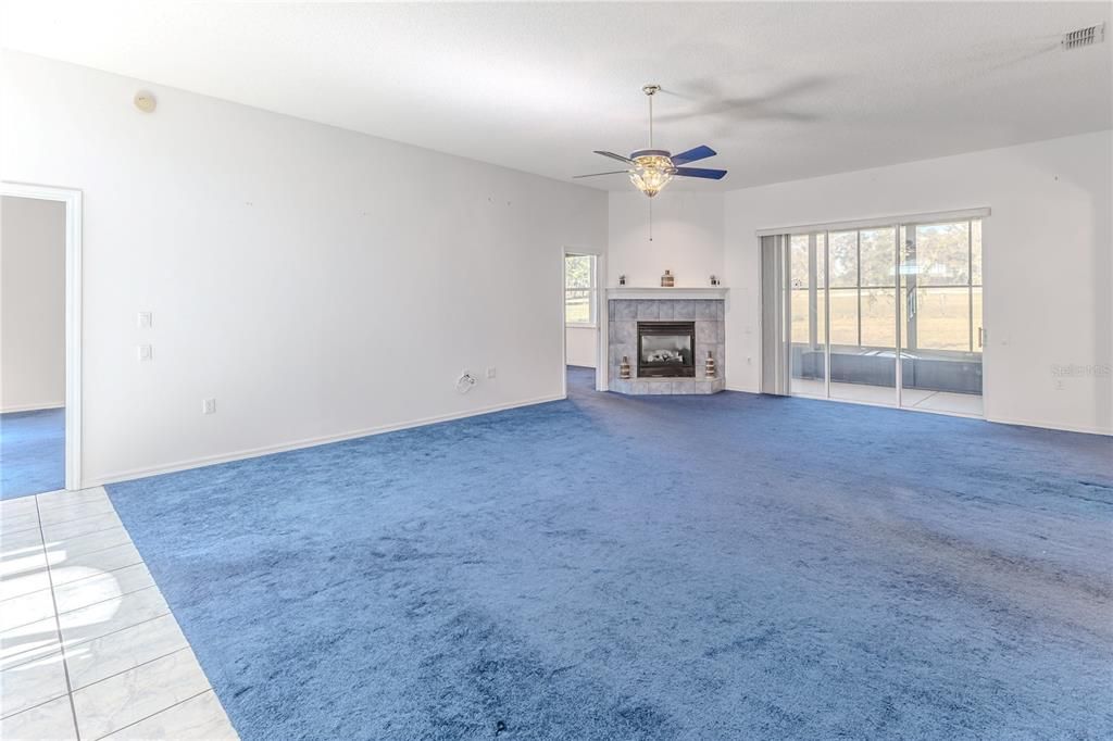 Empty room, Fireplace, Interior
