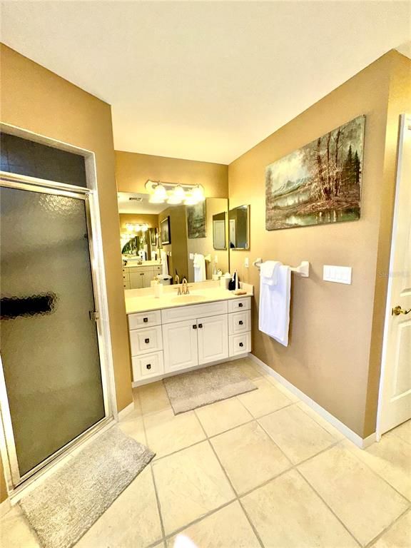 Bathroom, Dual Sink Vanities, Glass Shower, Interior