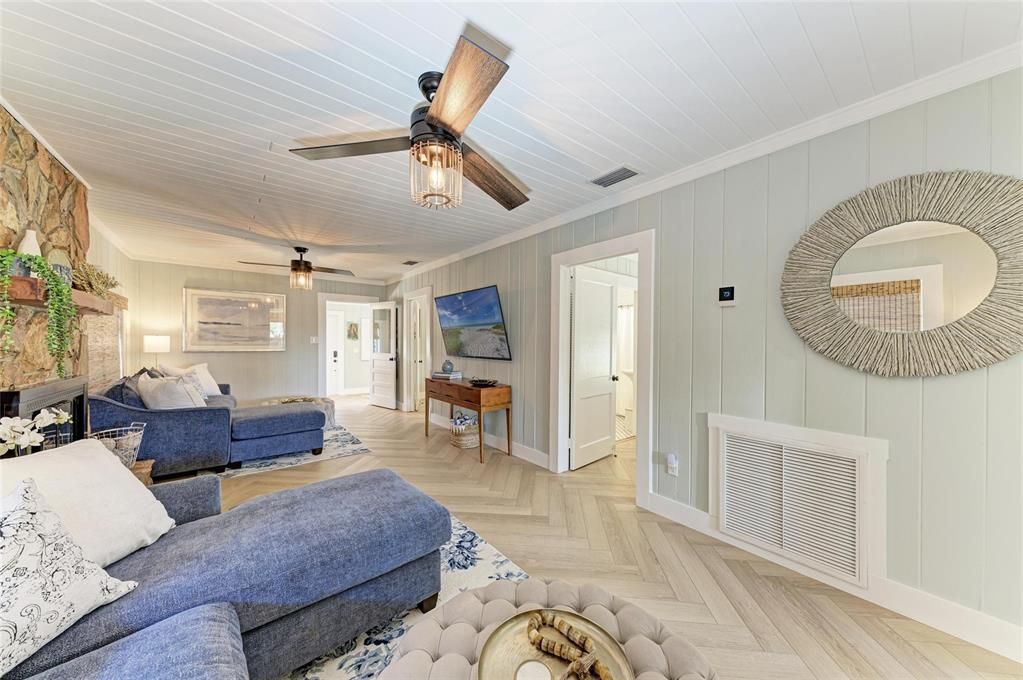 Fireplace, Interior, Living room, Wood Texture Flooring