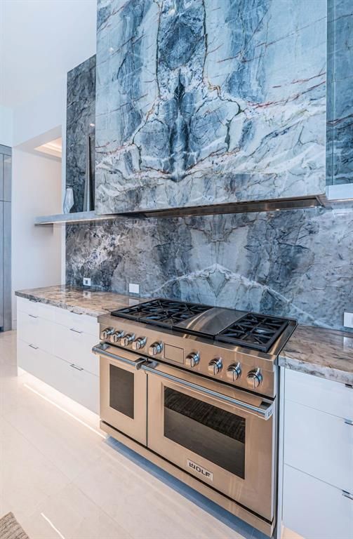 Interior, Kitchen, Marble Walls, Stainless Steel Appliances