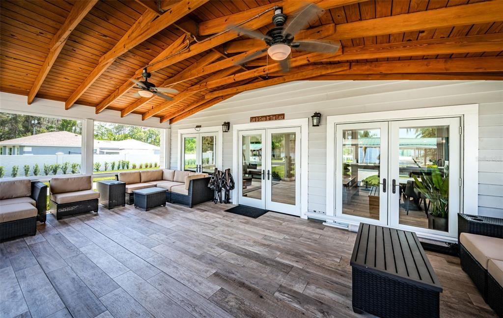 Exterior, Living room, Wooden Beams, Wooden Ceilings, Wood Texture Flooring