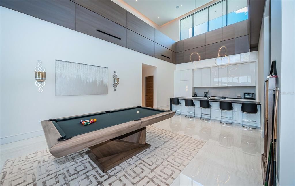 Billiard Table, Game Room, Interior, Kitchen, Pendant Lights, Recessed Lighting