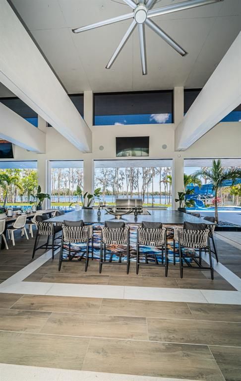 Dining room, Interior, Wood Texture Flooring