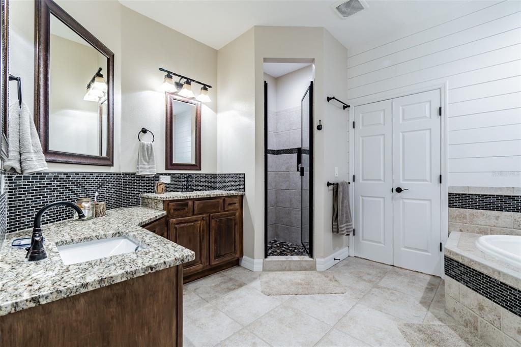 Bathroom, Dual Sink Vanities, Glass Shower, Interior