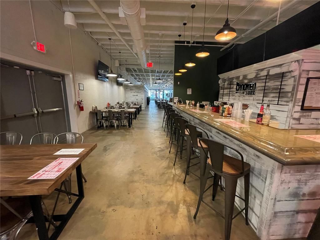 Dining room, Interior, Pendant Lights, Stone Walls